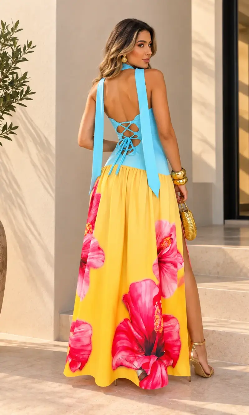 vestido tropical elegance vestido tropical elegance